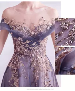Vestidos de noite femininos de luxo vestidos roxos reunião anual aniversário e casamento na internet