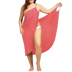 Verão praia sexy feminino cor sólida envoltório vestido proteção solar biki - comprar online