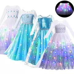 Led light up esa vestidos para meninas crianças cosplay roupas de festa crianç na internet