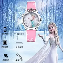 Elsa Princess Watch for Kids, pulseira de couro, relógios de pulso infantis fof - Show Drop