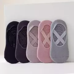 Meias de yoga femininas 3 pares/5 pares/1 par, algodão, silicone, pilates, aber - comprar online