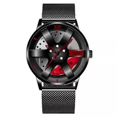 Marca relógio aro da roda do carro hub relógios masculino super aro hub relóg - comprar online