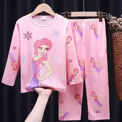 Novo congelado meninas pijamas anna elsa conjuntos de roupas infantis manga longa na internet