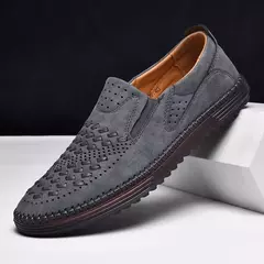 Botas de couro artesanais para homens, sapatos de grife casual, macio, andando, - loja online