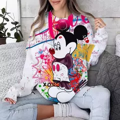 Hoodie feminino outono/inverno novo y2k mickey mouse dos desenhos animados molet - Show Drop