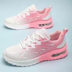 Tênis feminino sapatos de caminhada moda feminina almofada de ar malha respirá na internet