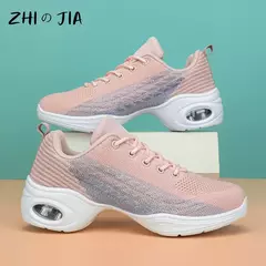 Imagem do Sapato de dança feminino macio único, sapatos elevados respiráveis, tênis am