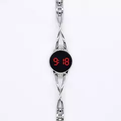 Relógio de moda led para mulheres tela sensível ao toque senhoras tempo banda