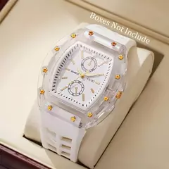 Moda feminina relógios casuais pulseira de silicone analógico relógio de quartz - Show Drop