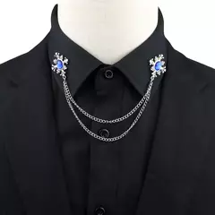 Imagem do Moda cavalheiro borla broche para homens terno camisa colar cristal cruz corrent