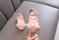 Sapato de princesa raso infantil, lantejoulas, Purpurina, Ballet, Performance, A - Show Drop