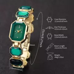 Relógio feminino elegante moda retângulo dial senhoras relógios de pulso de q - loja online