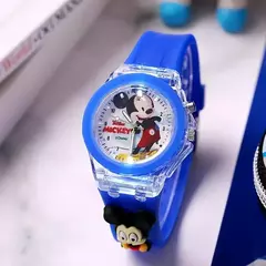 Disney-Relógios Infantis Mickey, Relógio de Pulso em Silicone, Princesa Elsa,