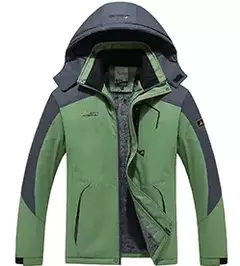 Impermeável casaco de lã quente para homens, impermeável impermeável, capuz - comprar online