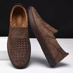 Botas de couro artesanais para homens, sapatos de grife casual, macio, andando, - loja online