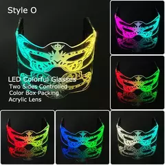 Acrílico led luminoso óculos de festa brilho neon light up viseira óculos dj - comprar online