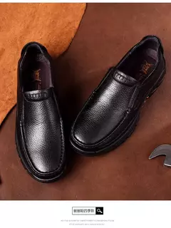 Sapatos para homens mocassins de couro chef sapatos de trabalho conforto penetra - loja online