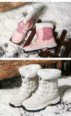 Botas femininas de inverno plataforma botas de neve à prova dwaterproof água p - loja online
