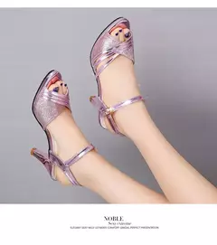 Sandálias femininas 2024 sapatos de verão mulher vestido sapatos bling sapatos