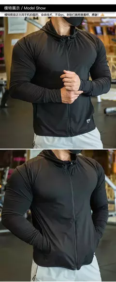 2023 jaqueta masculina de alta qualidade esportes zip up manga longa camisetas r - comprar online