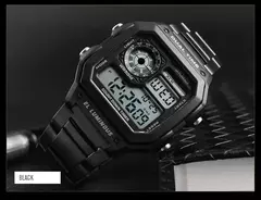 Skmei 1335 pulseira de aço inoxidável relógio digital reloj hombre relógio e - Show Drop