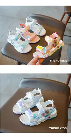 Imagem do Disney crianças sapatos de verão nova elsa meninas malha praia especial moda i