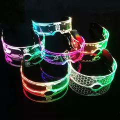 Acrílico led luminoso óculos de festa brilho neon light up viseira óculos dj