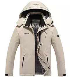 Impermeável casaco de lã quente para homens, impermeável impermeável, capuz