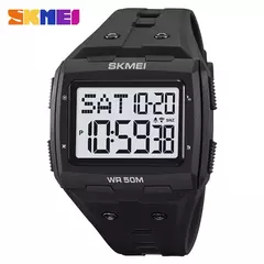 Skmei 2186 militar camuflagem quadrado relógio digital para homens à prova à