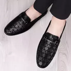 2022 novos mocassins pretos de couro masculino alta qualidade designer sapatos m - loja online