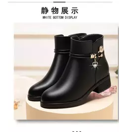 Botas de inverno femininas à prova à prova d&#39;água água couro quente mãe - comprar online