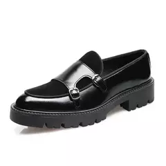 Imagem do Moda masculina sapatos casuais de couro masculino clássico estilo britânico mo