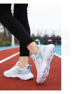 Imagem do 35-40 aumenta a altura das mulheres primavera verão sapatos andando tênis azul