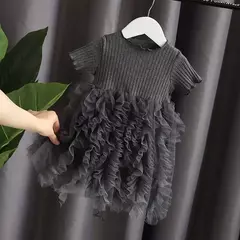 2024 novo unicórnio verão vestidos de princesa manga voadora crianças vestido - Show Drop