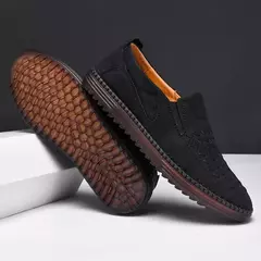 Botas de couro artesanais para homens, sapatos de grife casual, macio, andando,