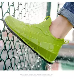 Botas de cano curto masculino, botas de chuva monocromáticas, sapatos de pesca - comprar online