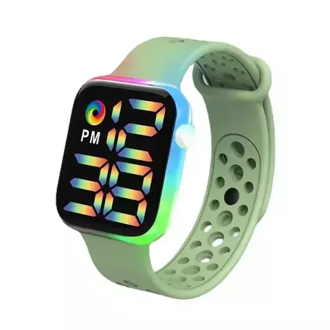 LED Electronic Sports Watch para homens e mulheres, pulseira de silicone, imperm