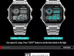 Skmei 1335 pulseira de aço inoxidável relógio digital reloj hombre relógio e na internet