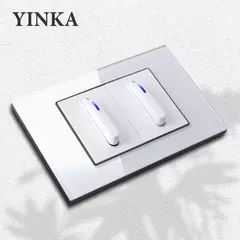 Yink branco teclas de piano universal interruptor de luz parede painel de vidro - comprar online