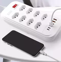Multitap Power Strip com USB Tipo C, Plug Brasil, Tomadas AC, Filtro de Linha, C - comprar online