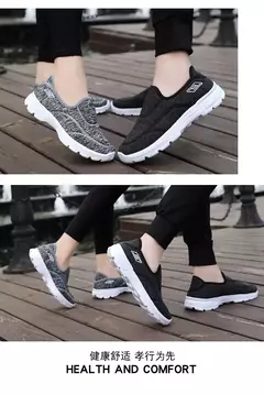 Sapatos casuais de caminhada respirável para homens e mulheres, sapatos baixos