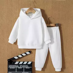 Crianças moda 2 pçs pulôver com capuz + calças ternos 1-8 anos meninos menin
