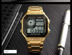 Imagem do Skmei 1335 pulseira de aço inoxidável relógio digital reloj hombre relógio e
