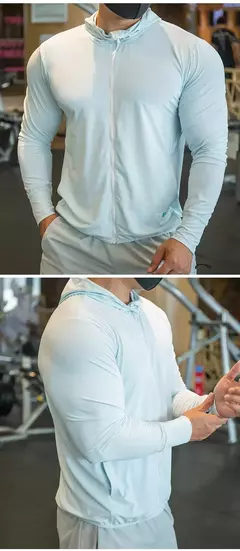 2023 jaqueta masculina de alta qualidade esportes zip up manga longa camisetas r - comprar online
