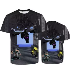 2025 3d mini minecraft jogo roupas meu mundo camiseta infantil manga curta verã - Show Drop