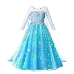 Imagem do Led light up esa vestidos para meninas crianças cosplay roupas de festa crianç