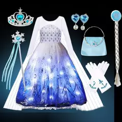 Disney vestido led light up elsa espírito traje meninas congelado role play nev na internet