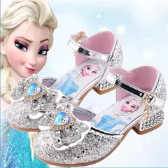 Disney frozen elsa crianças sapatos de salto alto para meninas dos desenhos ani - comprar online