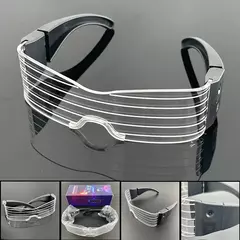 Acrílico led luminoso óculos de festa brilho neon light up viseira óculos dj - loja online