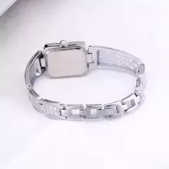 Pulseira feminina relógio corrente de metal estilo romano real acessórios quadro - comprar online
